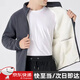 肯奈迪（KENNAIDI）保暖外套男加絨加厚羊羔絨搖粒絨棉衣抓絨秋冬休閑運動(dòng)夾克衣服 灰色-搖粒絨 2XL 【173CM-180CM】