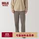 無(wú)印良品（MUJI）男式 燈芯絨 輕便褲 男士 長(cháng)褲子 秋冬款 休閑褲 AER92C4A 深咖啡色 L (175/88A)