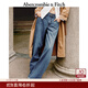 Abercrombie & Fitch女裝25秋季百搭美式復古經(jīng)典寬松直筒牛仔褲長(cháng)褲155-4419 靛藍色 30 S (155/76A)短版