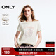 ONLY2025秋季新款舒適設計感玫瑰印花正肩短袖T恤女|125101044 A43 奶油白色 S (160) 80A