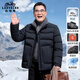 老爺車(chē)（LAOYECHE）中老年人爸爸羊毛領(lǐng)男士羽絨服冬季新款加厚保暖短款外套冬天衣服