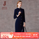 經(jīng)典故事（JANE STORY）法式長(cháng)袖襯衫連衣裙女春秋2025新款高端配風(fēng)衣長(cháng)裙氣質(zhì)收腰襯衣裙 深藍色 L