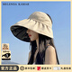 MELENDA KAMAR貝殼帽空頂防曬春夏輕奢遮陽(yáng)草帽太陽(yáng)帽大檐生日禮物送女朋友老婆 米色