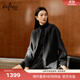 伊芙麗（eifini）【送圍巾】蔣欣代言羊毛羊絨連帽拉鏈大衣一手長(cháng)毛呢外套2025冬季 深灰 中長(cháng)款 綿羊毛山羊絨 贈送圍巾 S 90-115斤