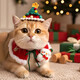 智宙貓咪圣誕帽子編織針織露耳朵配套飾品寵物狗狗裝飾小帽子圣誕節 三色圣誕帽子 【適合15斤以?xún)取? title=