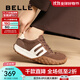 百麗（Belle）休閑舒適阿甘鞋女撞色時尚板鞋B2298CM4預(yù)售 啡色 37 (235mm)