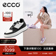 愛(ài)步（ECCO）板鞋女 倪妮同款增高厚底輕盈透氣百搭拼色休閑鞋 街頭ACE856823 黑色/灰白色85682350020 37