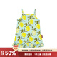 Milkbarn女童吊帶連衣裙兒童夏季純棉公主裙寶寶洋氣裙子 檸檬 100 cm