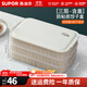 蘇泊爾（SUPOR）餃子冰箱收納盒餃子盒食品級專(zhuān)用冰箱絞子速冷凍水餃盒保鮮餛飩盒 多人購買(mǎi)【餃子盒】 3層 1蓋 食品級PP材質(zhì)&不粘底