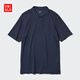 優(yōu)衣庫男女裝涼感衣AIRism POLO衫短袖商務(wù)通勤T恤479724 475367 479724/69藏青色 2XL