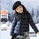 富羅迷女童羽絨服冬季甜美洋氣中大童加厚保暖外套 黑色 150cm 