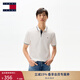 TOMMY JEANS【潮流鑲邊】25春夏新款男裝純棉珠地網(wǎng)眼翻領(lǐng)短袖T恤POLO衫 白色YBL M