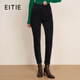 愛(ài)特愛(ài)（EITIE）修身顯瘦小腳褲秋冬新款百搭通勤高腰加厚休閑牛仔褲8005713 極簡(jiǎn)黑20 L (165)