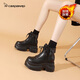 卡丹路增高10cm馬丁靴女款2025新款小個(gè)子防水臺加絨靴子厚底短靴女