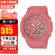 卡西歐（CASIO）手表男G-SHOCK八角形農家橡樹(shù)多功能防水運動(dòng)夜光男表 送男友禮物 女款珊瑚粉GMA-S2100-4A2