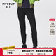 幻走（MOVEUP）【商場同款】2023冬季新款丈根織帶設計師牛仔打底褲女 牛仔黑 L