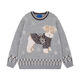 復古小狗雪花毛衣女秋冬高級感加厚軟糯亞萌感慵懶內搭針織衫上衣 灰色 均碼 A 【80-130斤】