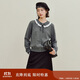 茵曼絨感花邊系帶開(kāi)衫毛衣2025秋女裝新款長(cháng)袖針織外套 貴族灰 S