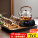 憶壺茶（YIHUTEA）玻璃茶壺家用大容量泡茶壺耐高溫煮茶壺辦公室蒸煮兩用過(guò)濾提梁壺 【煮茶十件套】透明壺+數顯黑爐+6杯+杯架+茶盤(pán)