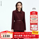 朗姿醋酸翻領(lǐng)收腰外套高級感氣質(zhì)輕職場通勤上衣女2025年秋季新款 安可拉紅色短外套 L