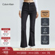 Calvin KleinJeans【保暖含羊絨】秋冬女士ck彈力高腰直筒微喇牛仔褲J222257 1BJ-牛仔黑 26