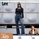 Lee【張凌赫代言】25早秋冬新427標準喇叭加厚加絨深藍女保暖牛仔褲 深藍色 27
