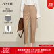 AMII女裝2025夏季新款知性通勤百搭錐形休閑褲九分褲女顯瘦彈 卡其 （建議拍大一碼） M 160/68A