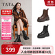 他她TATA巡星者靴子女鞋工裝靴黑色千層靴馬丁靴短靴 黑色 37