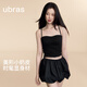 ubras新款立體抹胸美形小奶皮胸墊吊帶背心女可外穿上衣內衣t恤黑色M
