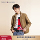 TOMMY HILFIGER秋冬男裝商務(wù)休閑通勤戶(hù)外運動(dòng)撞色門(mén)襟立領(lǐng)寬松單夾克外套 卡其色GW8 XL
