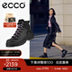 愛(ài)步（ECCO）休閑鞋女 女士高幫厚底增高牛皮休閑鞋 蹤跡220703 HL 黑色22070351052 38