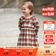 戴維貝拉（DAVE＆BELLA）洋氣童裝公主裙女童連衣裙寶寶裙子女孩格子裙秋裝新款童裙 暗紅格【現(xiàn)貨】 80 cm（建議身高73-80cm）