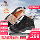 CAMEL駱駝男鞋 冬季加絨棉鞋雪地靴男戶(hù)外登山鞋高幫防滑保暖爸爸鞋 GE12246945 黑色（加絨） 40