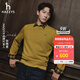 哈吉斯（HAZZYS）男裝 秋款【張晚意明星同款】簡(jiǎn)約休閑男上衣PHIZ圓領(lǐng)基礎衛衣男 芥末黃色MT XL （180/100A 50）