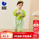 迷你巴拉（minibala）【抗靜電】嬰幼兒毛絨外出連體衣?lián)u粒絨可外穿寶寶衣服2025秋新款 黃綠41179 【抗靜電 更自在】 90cm