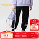 巴拉巴拉兒童休閑褲女童秋冬裝中大童保暖長(cháng)褲時(shí)尚洋氣褲子舒適潮 黑色90001 165