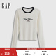GAP女裝2025秋季新款刺繡logo修身圓領(lǐng)針織長(cháng)袖休閑上衣792652 米白色 M (165/88A) 亞洲尺碼