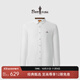比音勒芬【石墨烯香氛】秋季款男士休閑親膚抗皺刺繡長(cháng)袖襯衫商務(wù)通勤襯衣 28米白 L