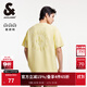 杰克·瓊斯（JACK&JONES）25年男裝春夏季重磅棉寬松復古哥特字母發(fā)泡印情侶短袖T恤男小眾 蠟黃A06 常規 M