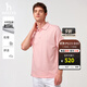 哈吉斯（HAZZYS）男女裝 夏季上衣【張晚意明星同款】PHIZ情侶款短袖POLO衫 淺粉色LP-男 L （175/96A 48） （尺碼偏大）男