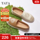 他她（TATA）漁夫鞋小香風(fēng)女鞋秋季新款復古單鞋女鞋休閑鞋子 卡其色 37