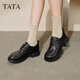 他她（TATA）女鞋冬商場(chǎng)同款英倫風(fēng)小皮鞋粗跟牛津鞋新款CWK04CM5 黑色 37