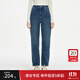 范思藍恩新復古回潮高腰微錐鉛筆牛仔褲女秋冬2024新款加絨磨毛褲子14293 牛仔藍 M