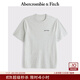 Abercrombie & Fitch【經(jīng)典LOGO】男裝25夏美式復古重磅圓領(lǐng)短袖T恤123-5029 淺麻灰色 M (180/100A)
