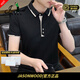 JASONWOOD高端品牌男裝短袖t恤男2025夏季翻領(lǐng)商務(wù)休閑寬松男士體恤衫上衣 高檔黑色【現貨速達】 2XL 【建議141-160斤】