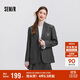 森馬西裝外套女中長(cháng)款學(xué)院風(fēng)2025春寬松灰色休閑西服109125111001