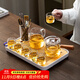 唐豐玻璃功夫茶具整套家用辦公簡(jiǎn)約高檔防燙側把泡茶壺茶杯帶茶盤(pán)套裝 春羨+輕靈側把壺+公杯六彩杯茶道