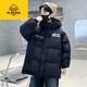 G.duck男童冬季羽絨服免洗易打理2025新款男孩加厚外套中大童白鴨絨洋氣 黑色 170 建議15歲