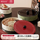 摩登主婦果盤(pán)客廳茶幾家用輕奢高顏值糖果盒瓜子干果盒零食擺放盤(pán) 【二層】復古紅干果盒