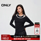 ONLY秋季簡(jiǎn)約百搭氣質(zhì)假兩件修身圓領(lǐng)針織衫女|124302013 H1Z 黑色 M (165) 84A
